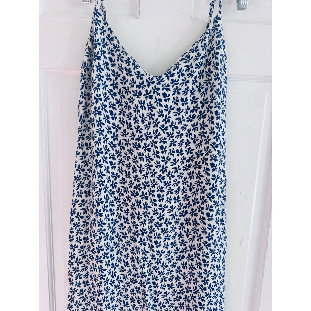Reformation Boston Midi Dress Size 6 Blue White Floral Slip Cowl Neck Romantic - Picture 4 of 11